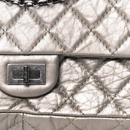 Chanel Metallic Aged Calfskin Quilted Accordion 2.55 Reissue Flap Silver 8 of 10