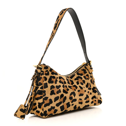Prada Calf Hair Leopard Print Medium Aimee Shoulder Bag Honey 3 of 15