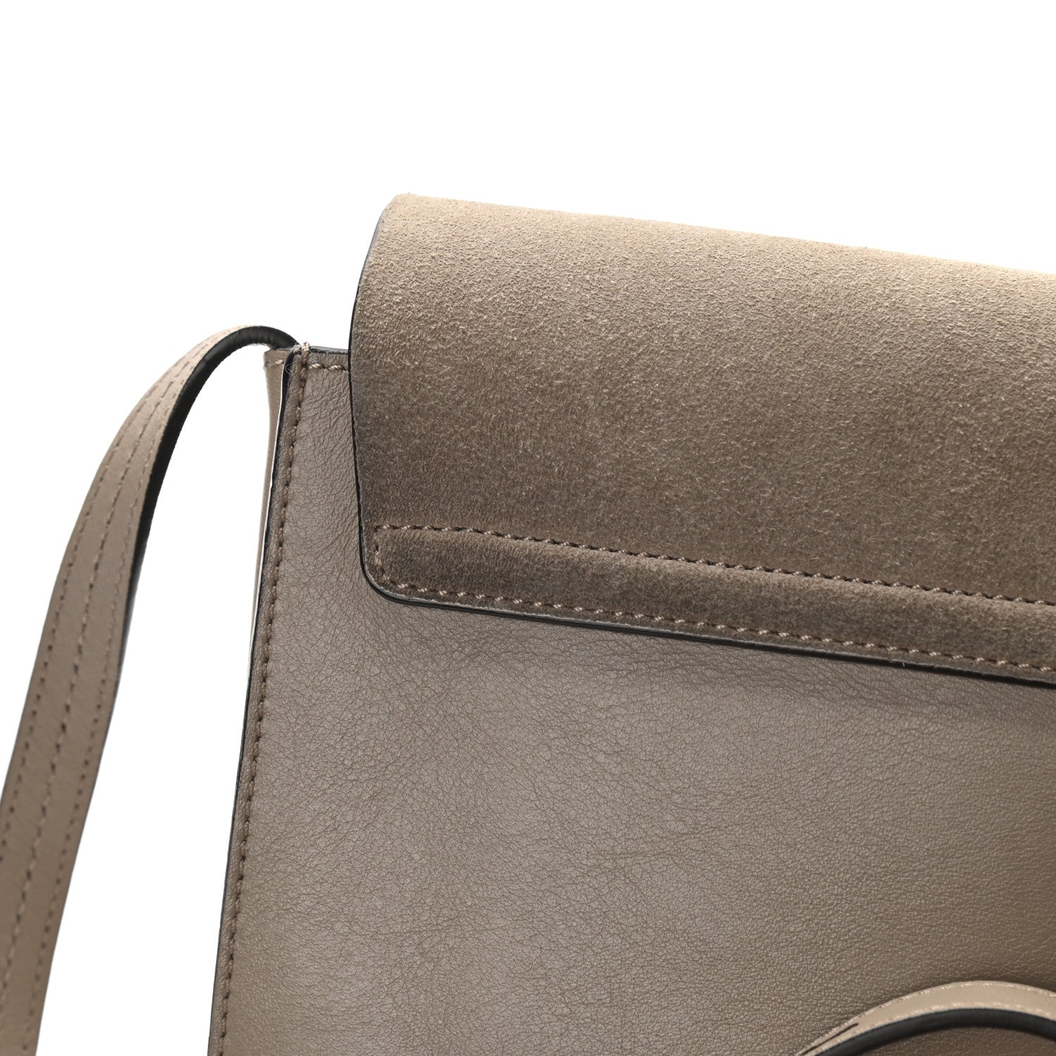 Chloe Suede Calfskin Small Faye Shoulder Bag Motty Grey 7 of 14