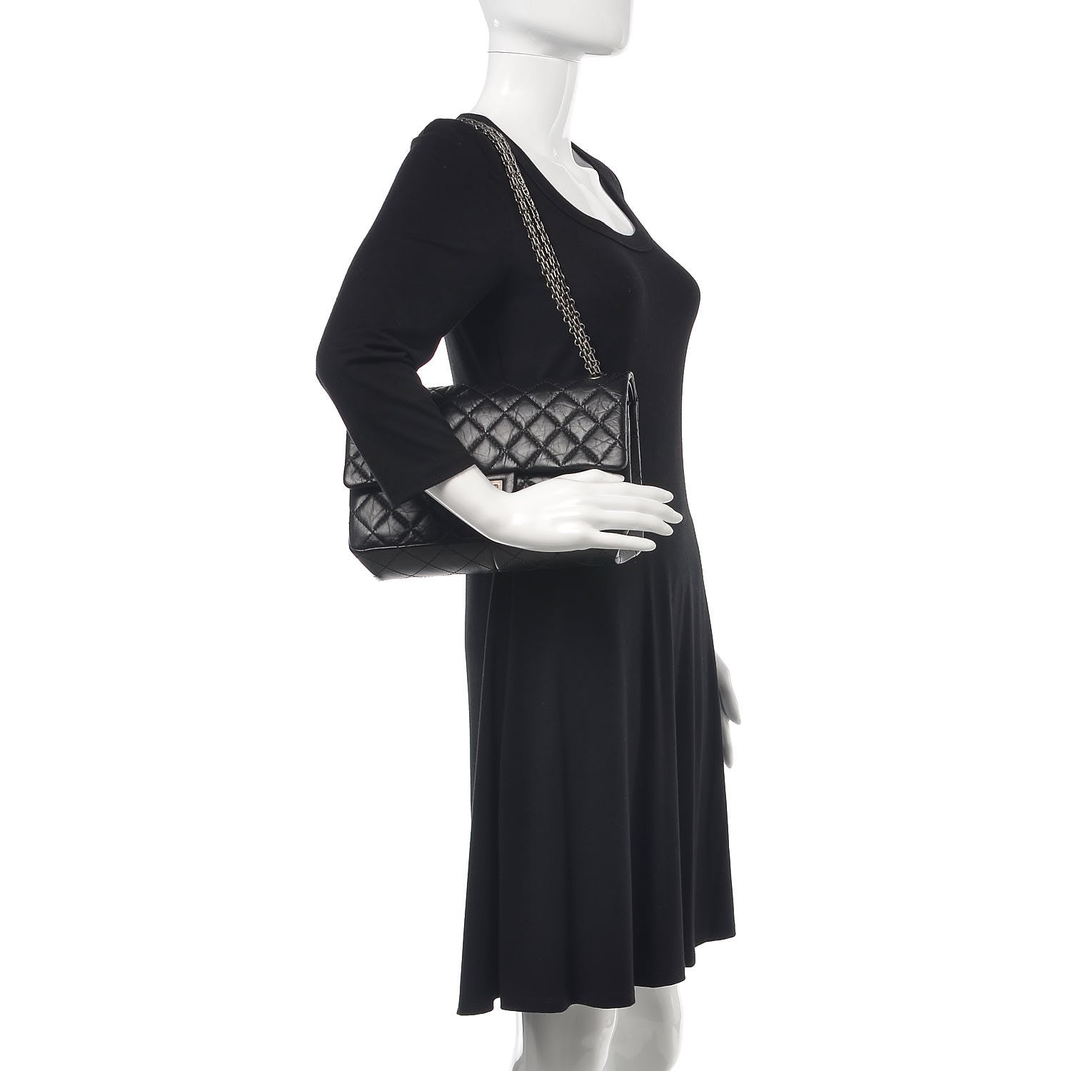 Chanel Aged Calfskin Quilted 2.55 Reissue 226 Flap Black 2 of 8