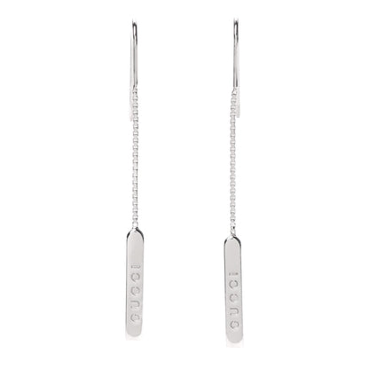 Gucci 18K White Gold Bar Drop Earrings 1 of 5