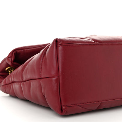 Saint Laurent Lambskin Quilted Medium Loulou Puffer Monogram Chain Satchel Opyum Red 9 of 11