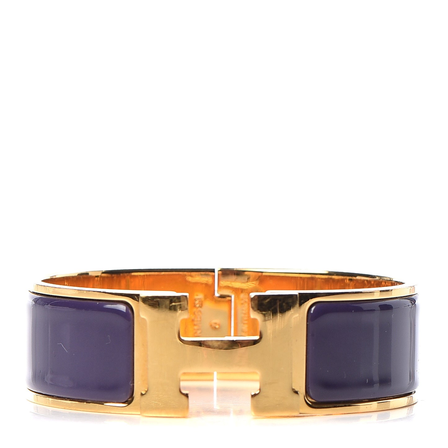 Enamel Wide Clic Clac H Bracelet GM Pourpre