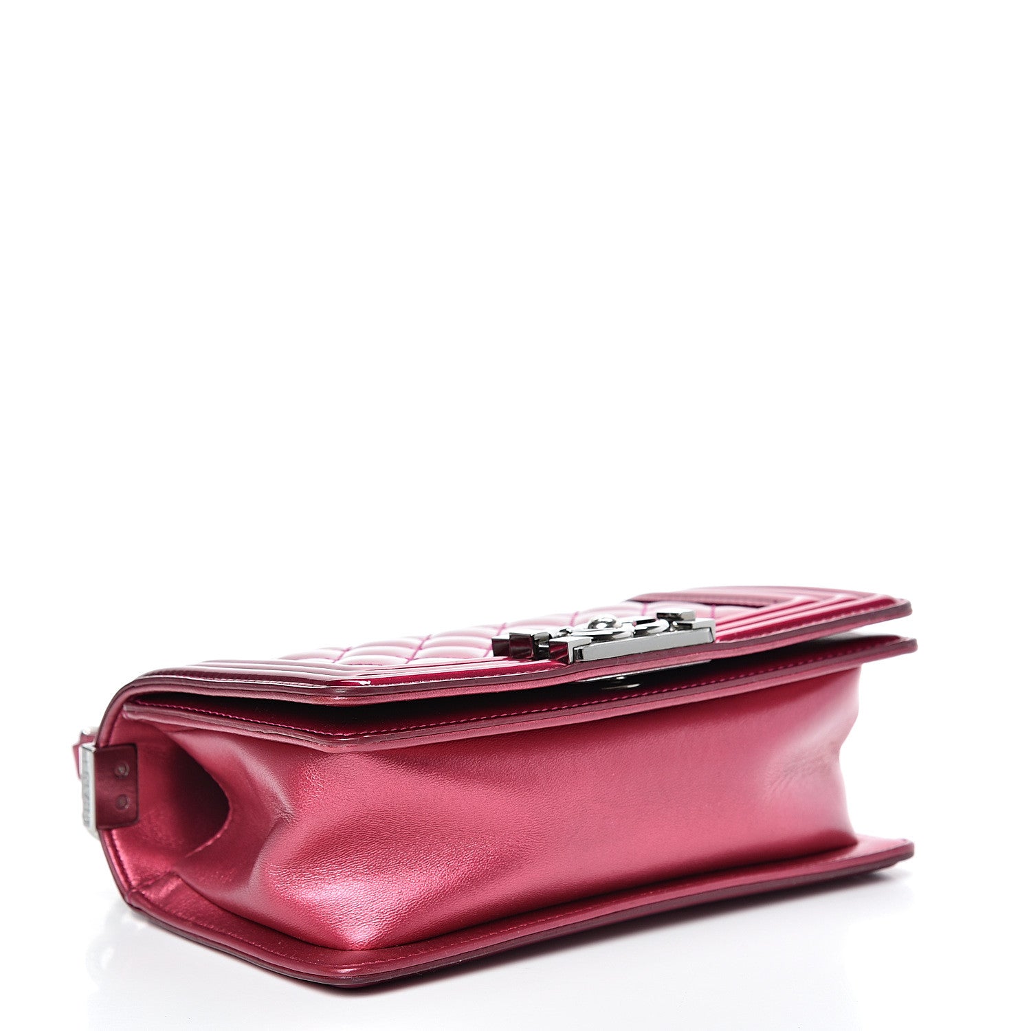 Chanel Metallic Patent Calfskin Quilted Small Boy Flap Pink 3 of 12