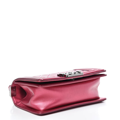 Chanel Metallic Patent Calfskin Quilted Small Boy Flap Pink 3 of 12