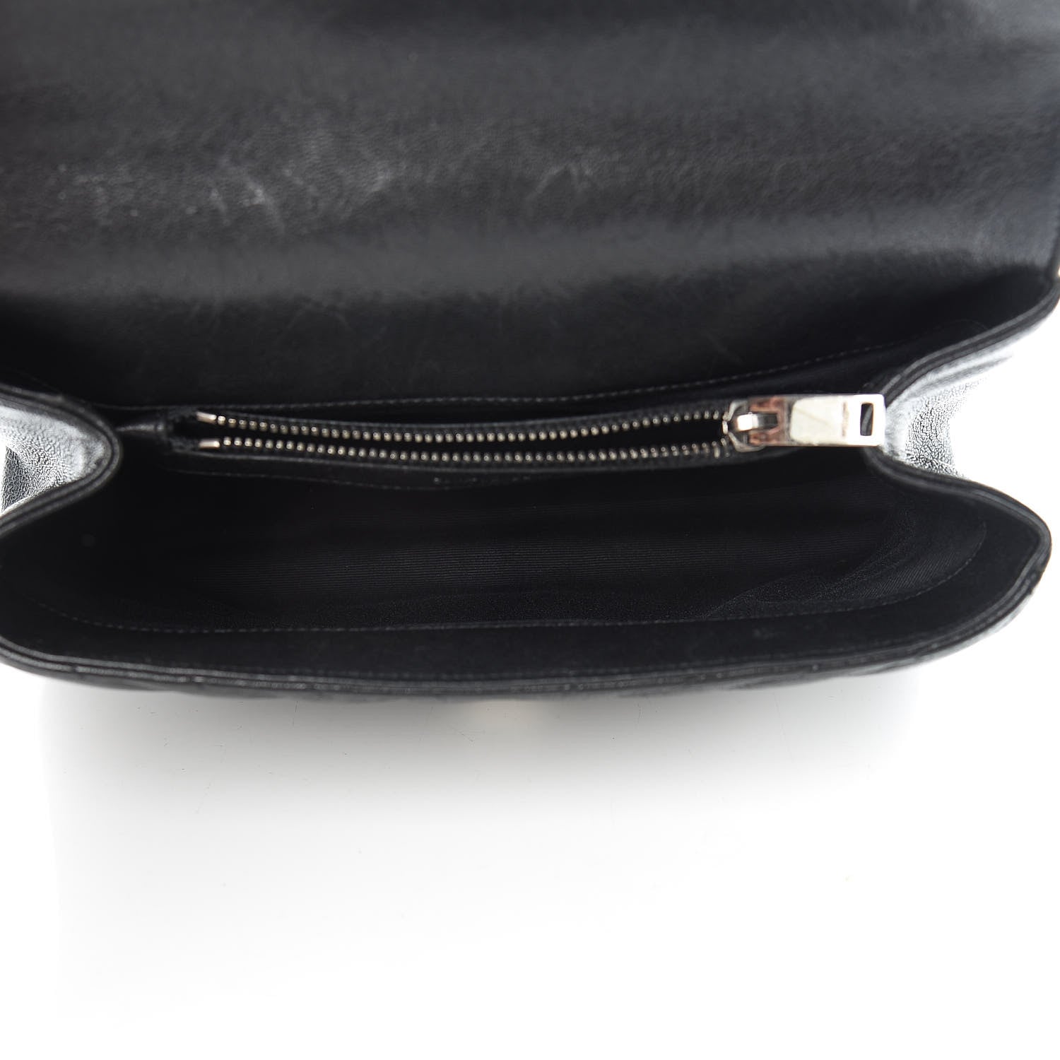 Saint Laurent Sheepskin Matelasse Chevron Monogram Medium College Bag Black 5 of 16