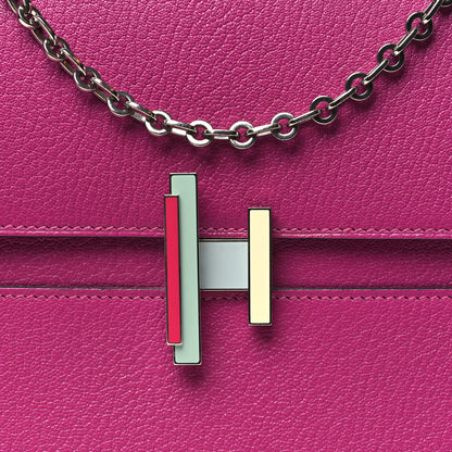 Hermes Chevre Mysore Enamel Cinhetic Boxy Top Handle Bag Rose Pourpre 8 of 10