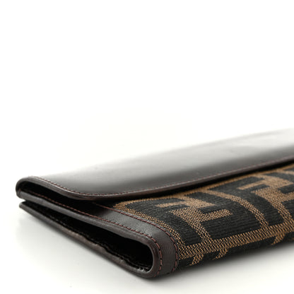 Fendi Zucca Calfskin Continental Flap Wallet Tobacco 11 of 13