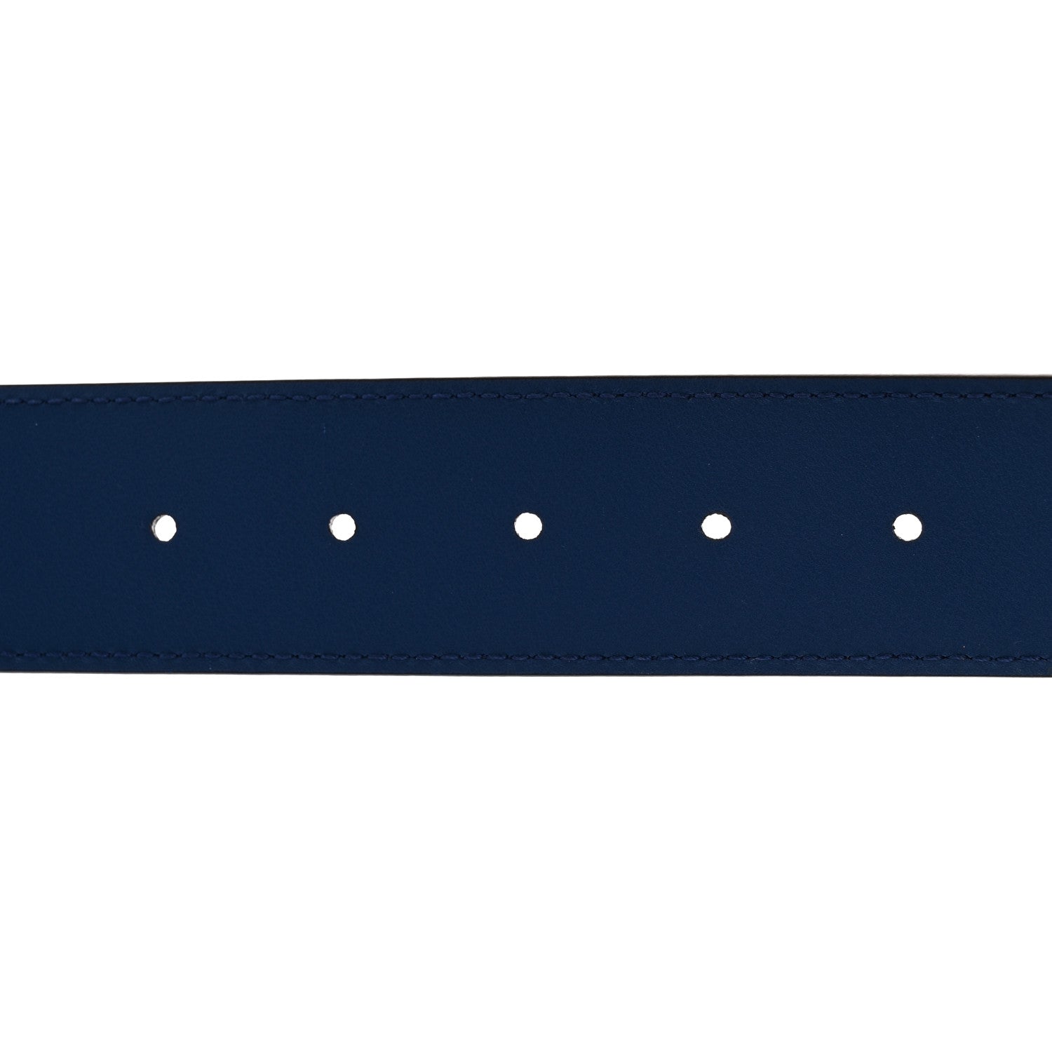 Gucci Calfskin GG Tennis Embossed Double G 40mm Belt 90 36 Intense Metal Blue 4 of 8