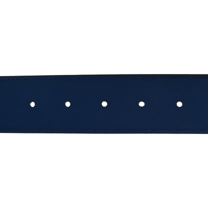 Gucci Calfskin GG Tennis Embossed Double G 40mm Belt 90 36 Intense Metal Blue 4 of 8