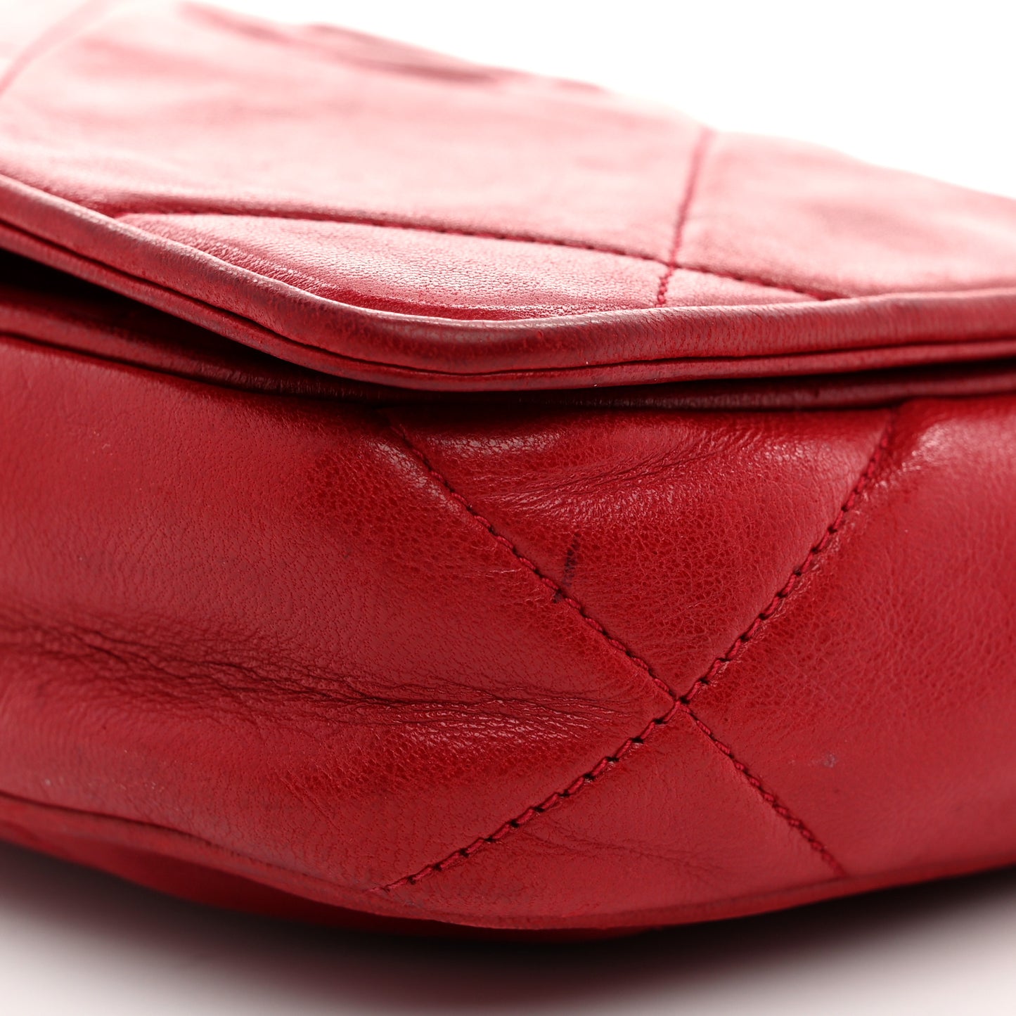 Lambskin Quilted CC Shoulder Bag Red