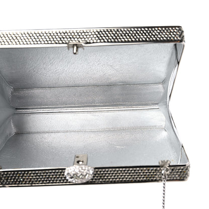 Judith Leiber Swarovski Crystal Minaudiere Clutch Silver 5 of 8