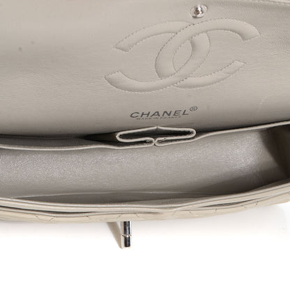 Chanel Lambskin Quilted Medium Double Flap Light Grey 5 of 8