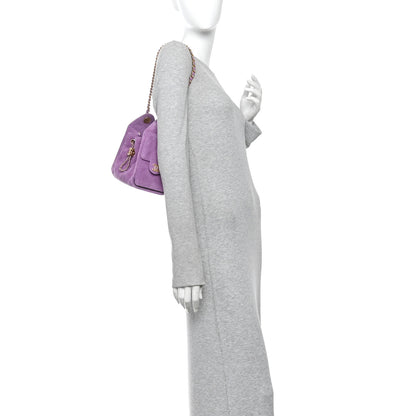 Chanel Suede Quilted Mini Chanel 25 Handbag Purple 2 of 10