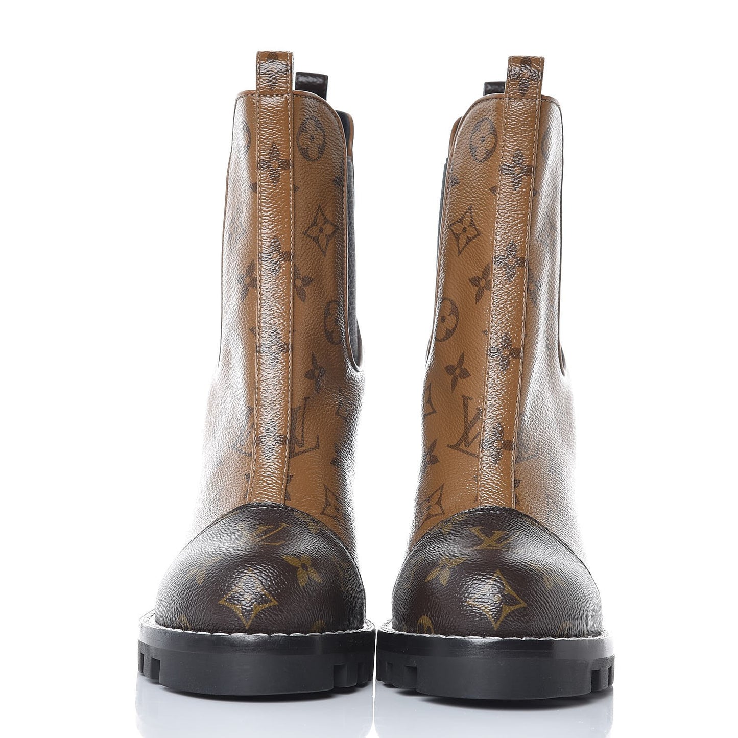 Patent Reverse Monogram Star Trail Chelsea Ankle Boots 38.5
