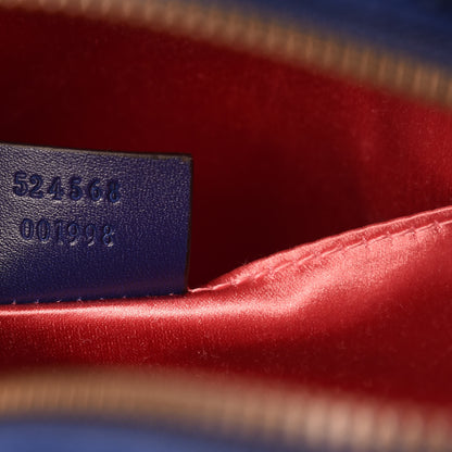 Gucci Velvet Matelasse GG Marmont Dome Backpack Cobalt Blue 7 of 8