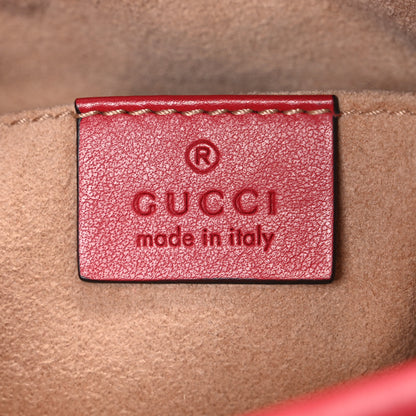 Gucci Calfskin Matelasse Mini GG Marmont Chain Shoulder Bag Hibiscus Red 6 of 10