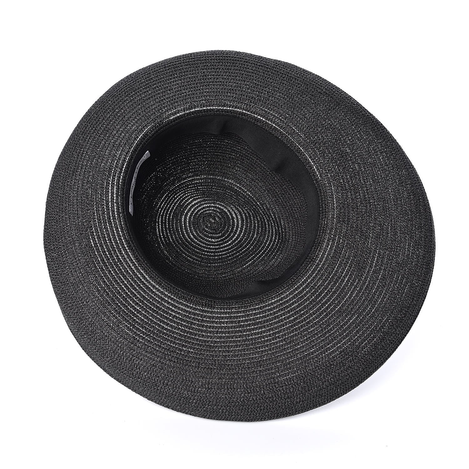 Christian Dior Straw Mexican Daytime Roses Hat Black 4 of 5