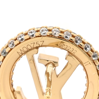 Louis Vuitton Metal Crystal Louise By Night Earrings Gold 5 of 8