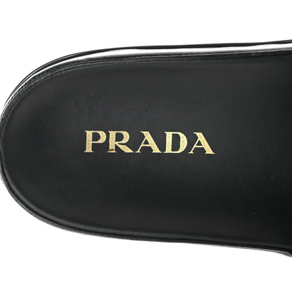 Prada Nappa Logo Quilted Slide Sandals 39 Black 7 of 8