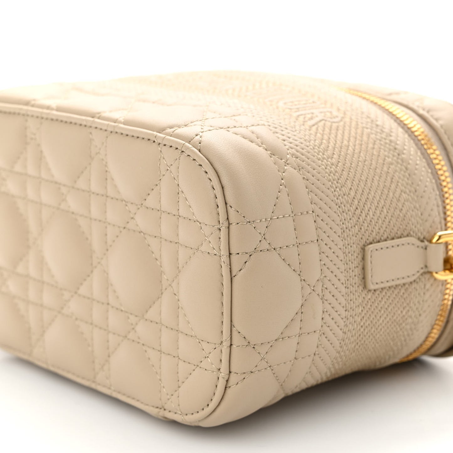 Lambskin Cannage Small Diortravel Vanity Case Light Beige