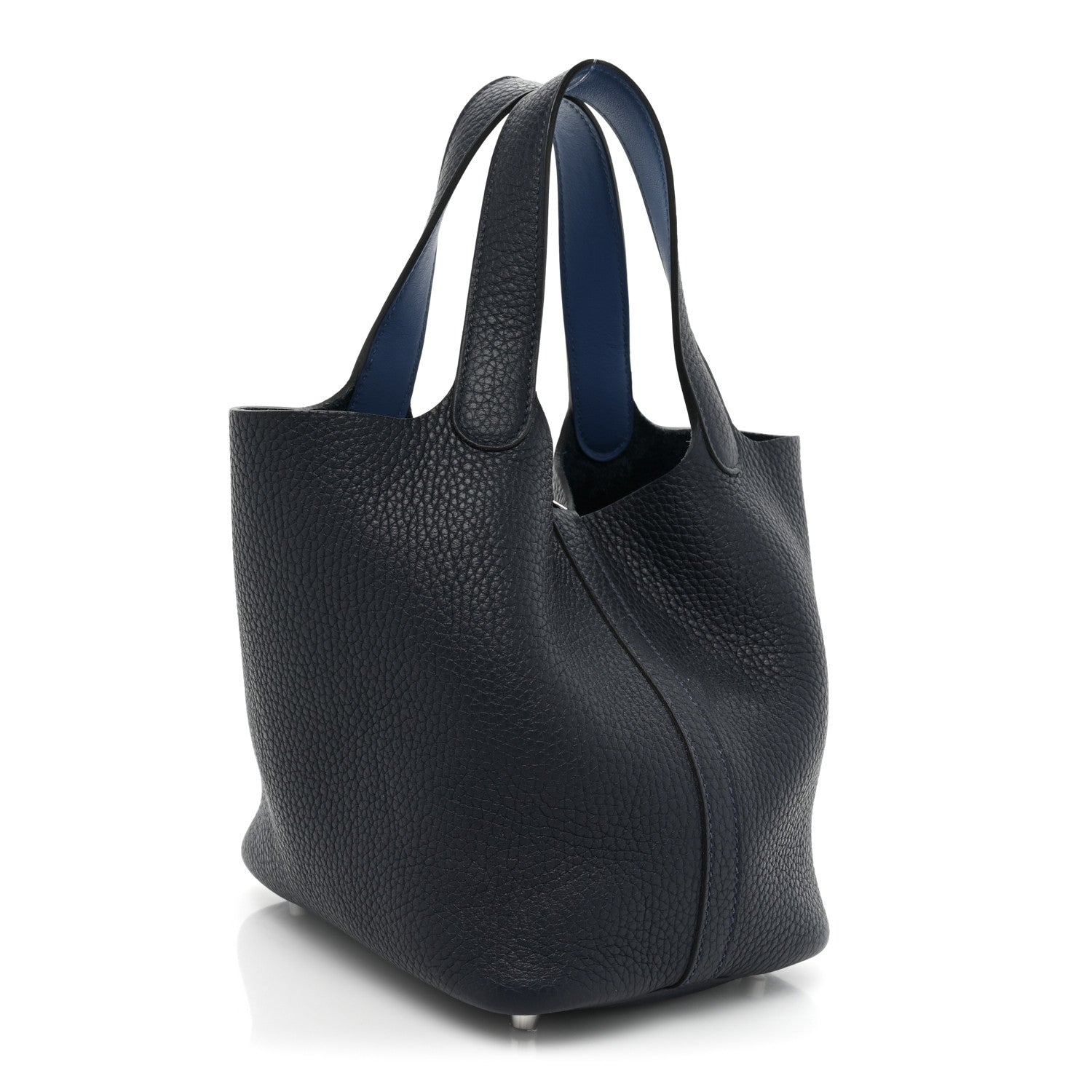 Hermes Taurillon Clemence Eclat Picotin Lock 18 PM Bleu Nuit Bleu Zellige 3 of 9