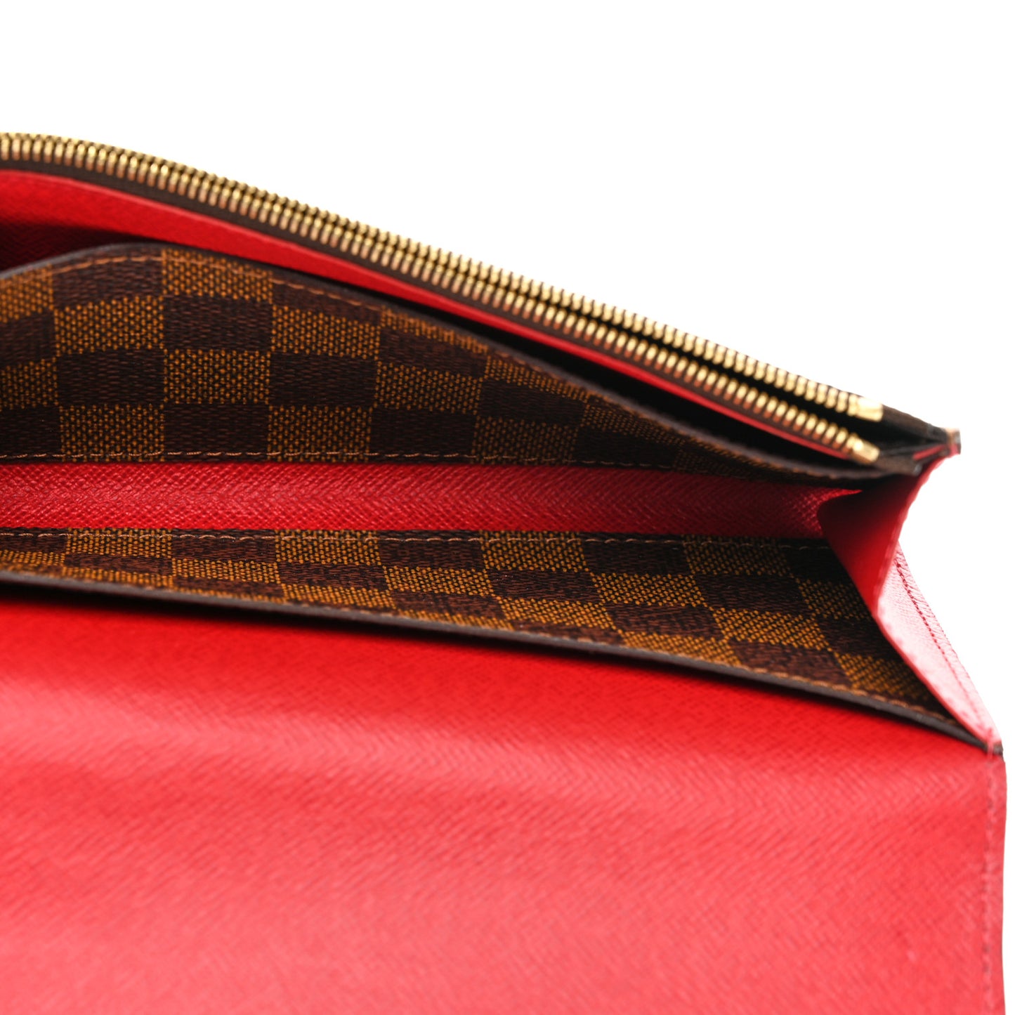 Damier Ebene Emilie Wallet Red