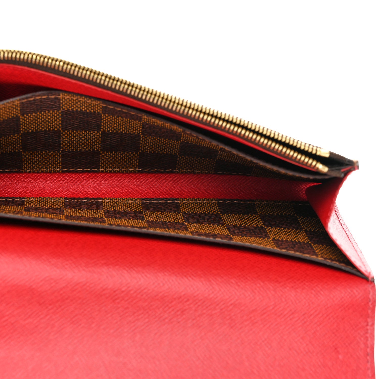Louis Vuitton Damier Ebene Emilie Wallet Red 5 of 10