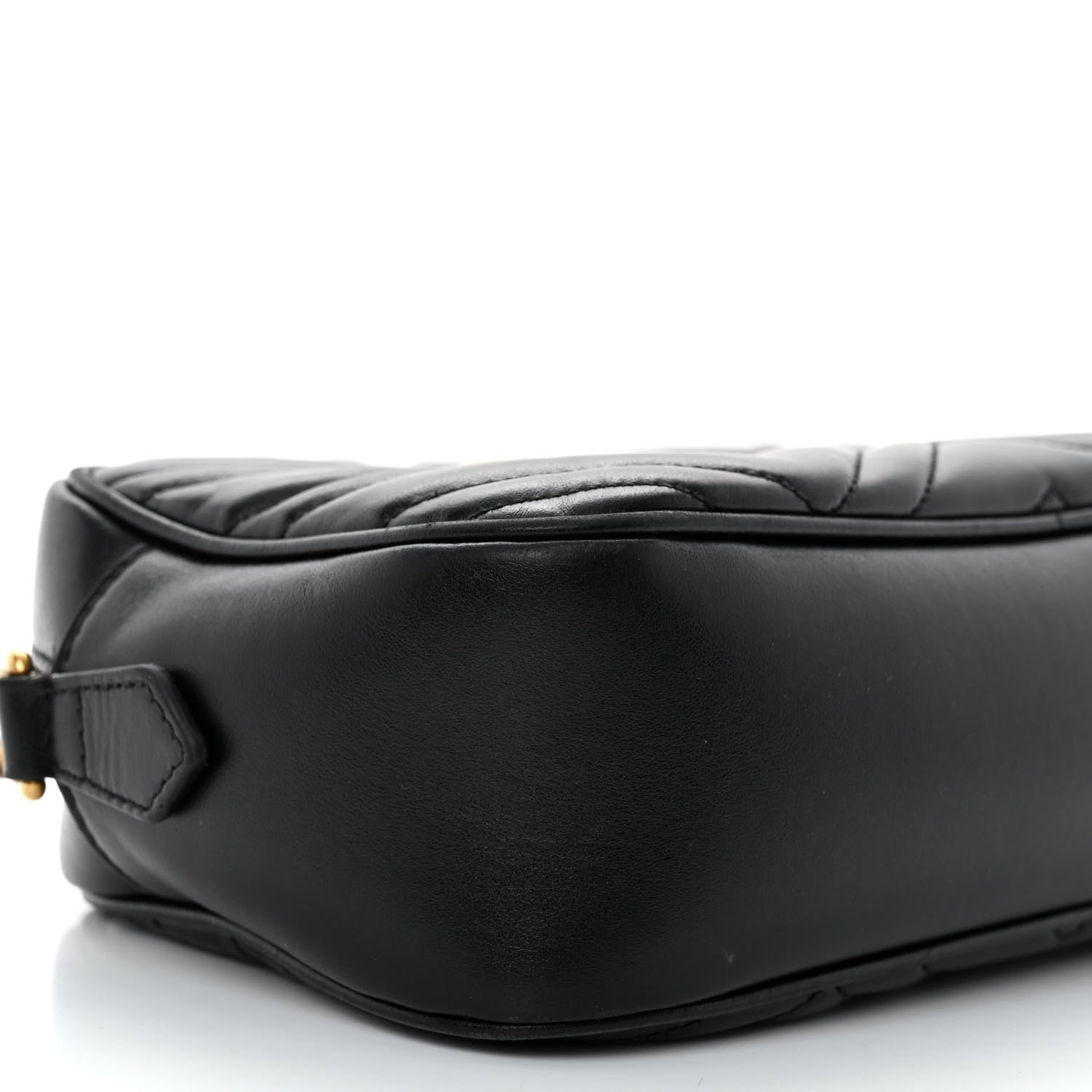 Gucci Calfskin Matelasse Small GG Marmont Chain Shoulder Bag Black 9 of 11