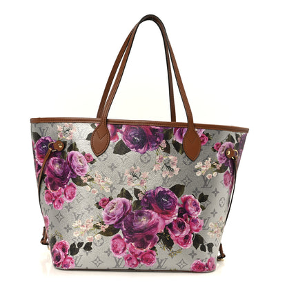 Louis Vuitton Metallic Monogram LV Garden Neverfull MM Silver 1 of 12