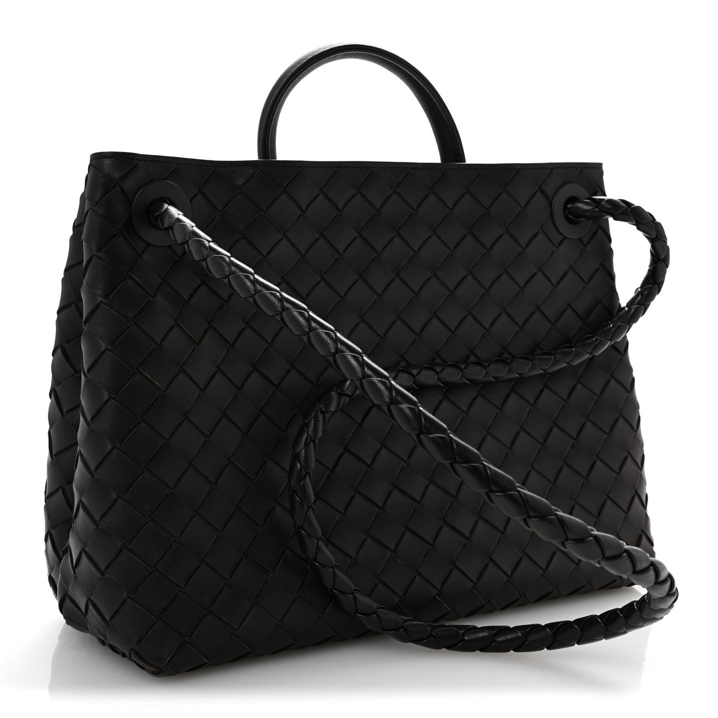 Nappa Intrecciato Medium Andiamo Shoulder Bag Fondant