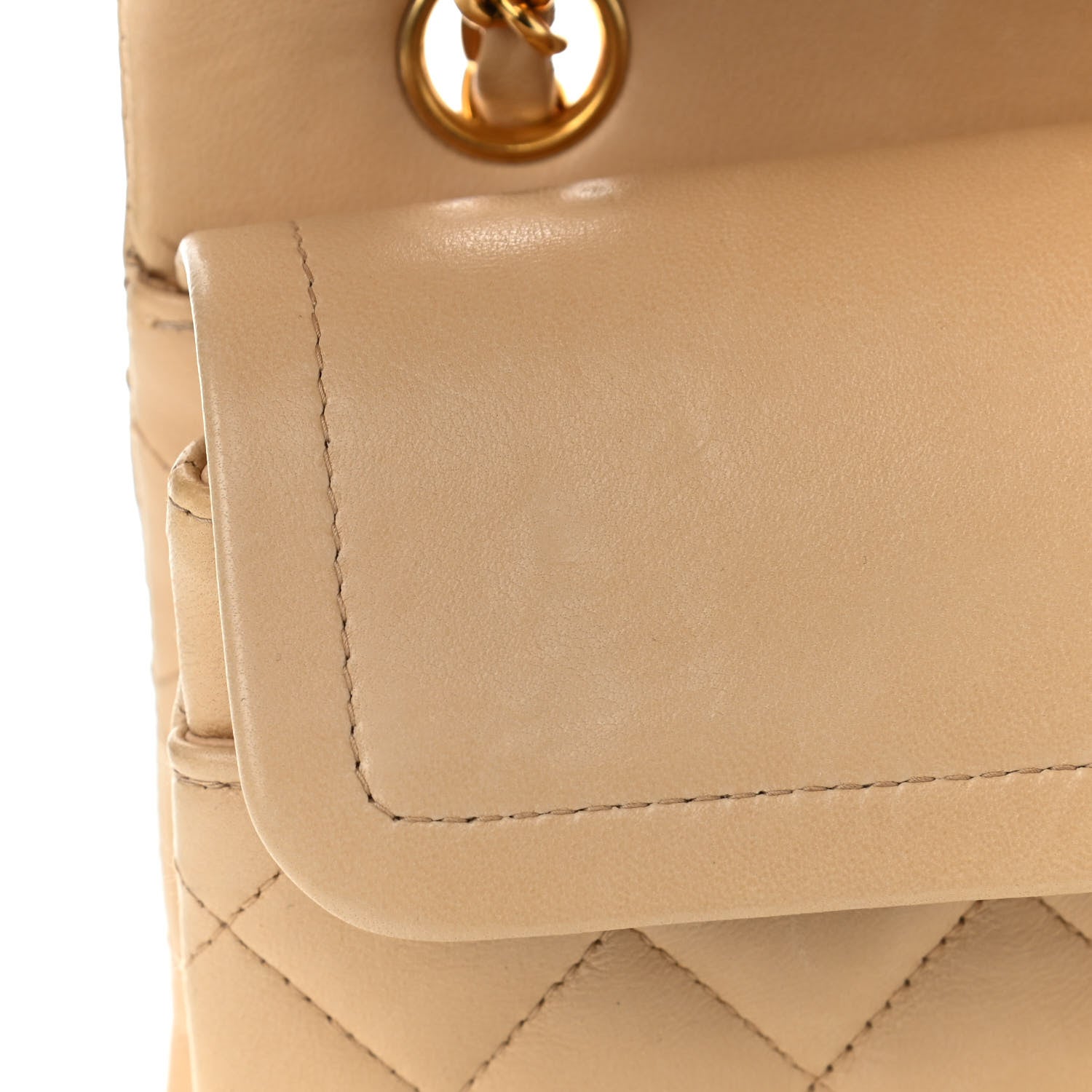 Chanel Lambskin Quilted Small Double Flap Beige 14 of 15
