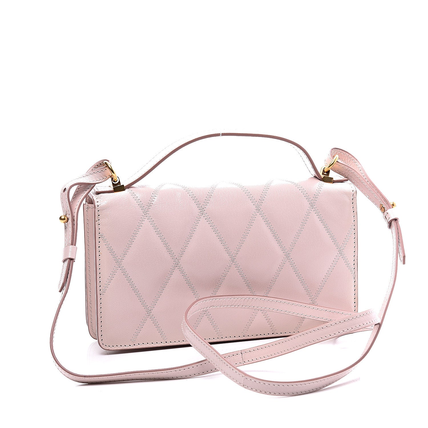 Givenchy Goatskin Quilted GV3 Strap Wallet Pale Pink 2 of 8