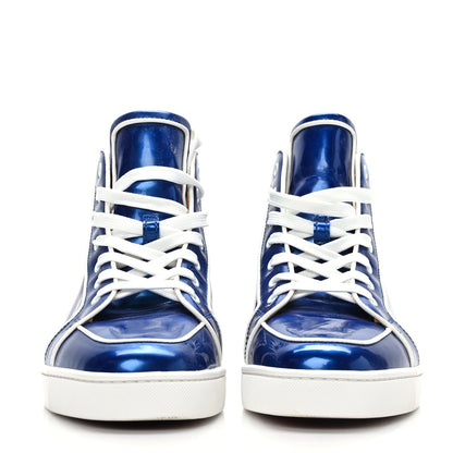 Christian Louboutin Glossy Patent Nappa Mens Rantus Orlato Flat Sneakers 44 Blue 2 of 7