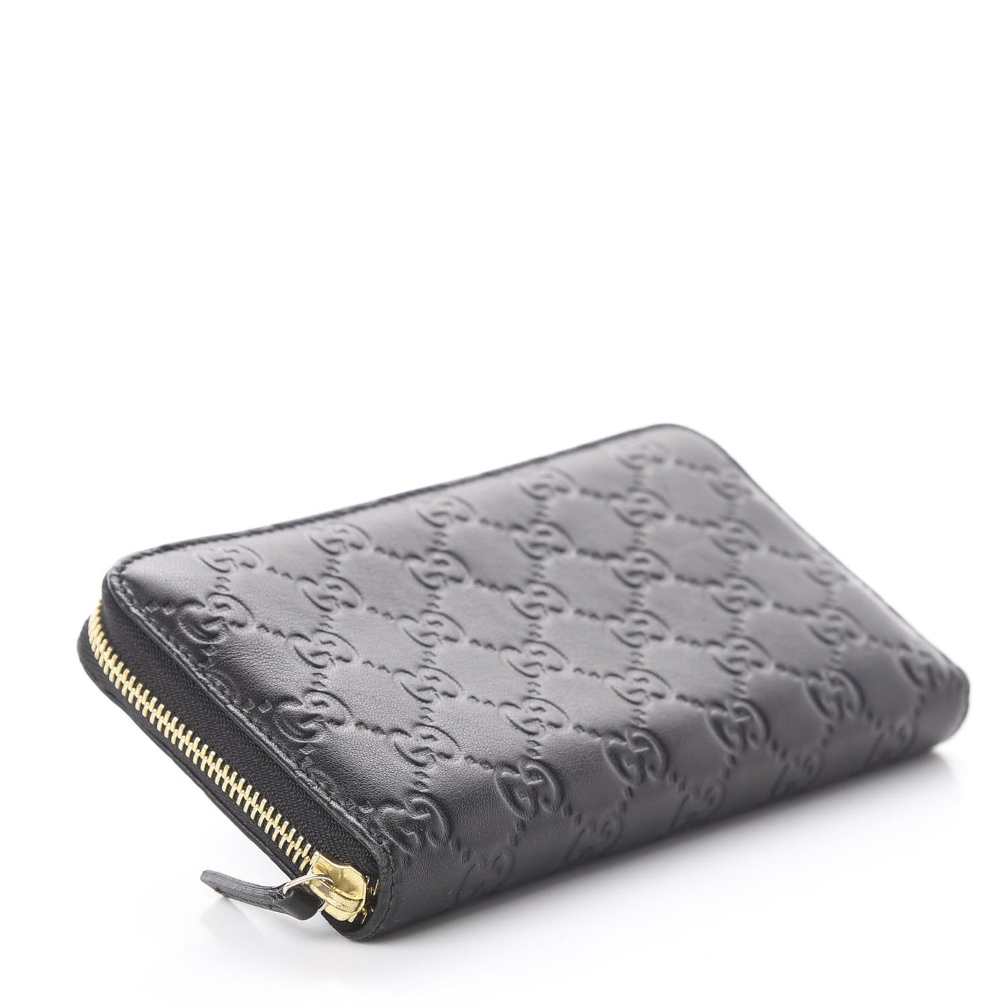 Guccissima Vitello Tender Zip Around Wallet Black