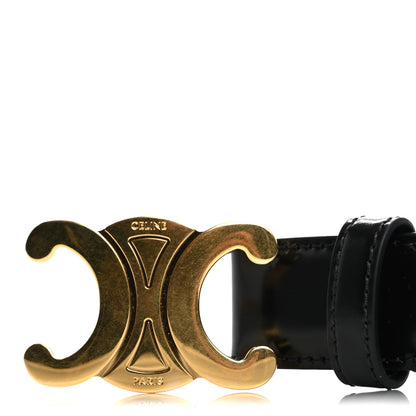 Celine Taurillon Calfskin Medium Triomphe Belt 85 34 Black 9 of 10