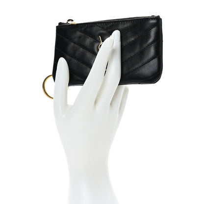 Saint Laurent Calfskin Matelasse Monogram Key Pouch Black 2 of 7