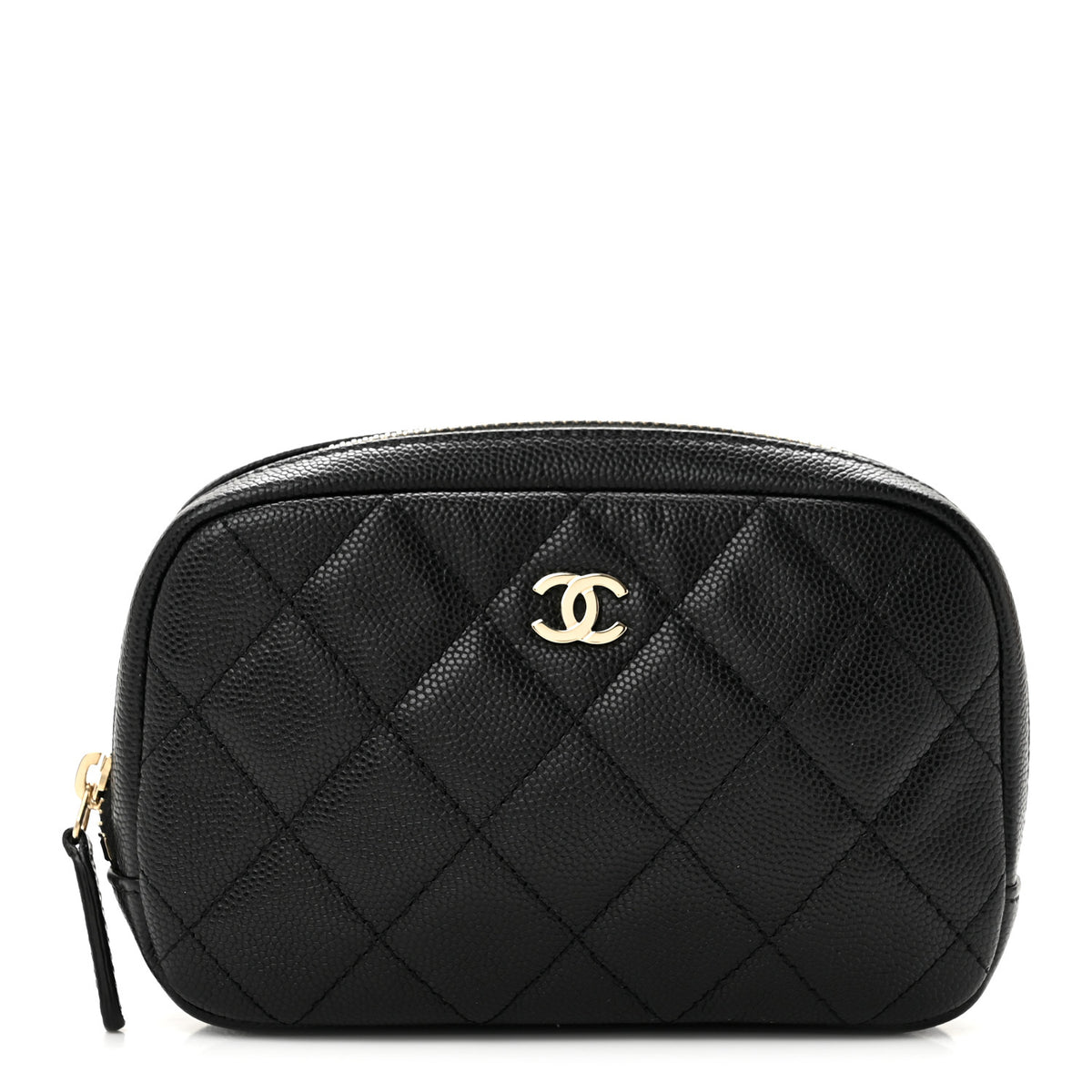 Chanel Caviar Quilted Small Curvy Pouch Cosmetic Case Black 1 of 7