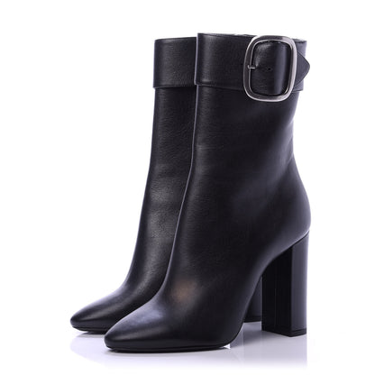Saint Laurent Calfskin Joplin Buckle Booties 39 Black 3 of 11