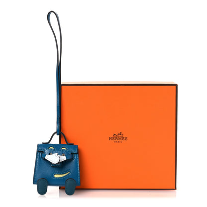 Hermes Tadelakt Chevre Mysore Kelly Quelle Idole Bag Charm Bleu Izmir Jaune Bourgeon Bleu Brume Vert Bosphore 8 of 8