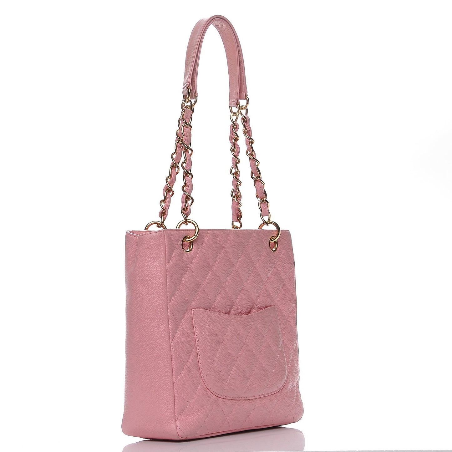 Caviar Quilted Petit Shopping Tote PST Pink
