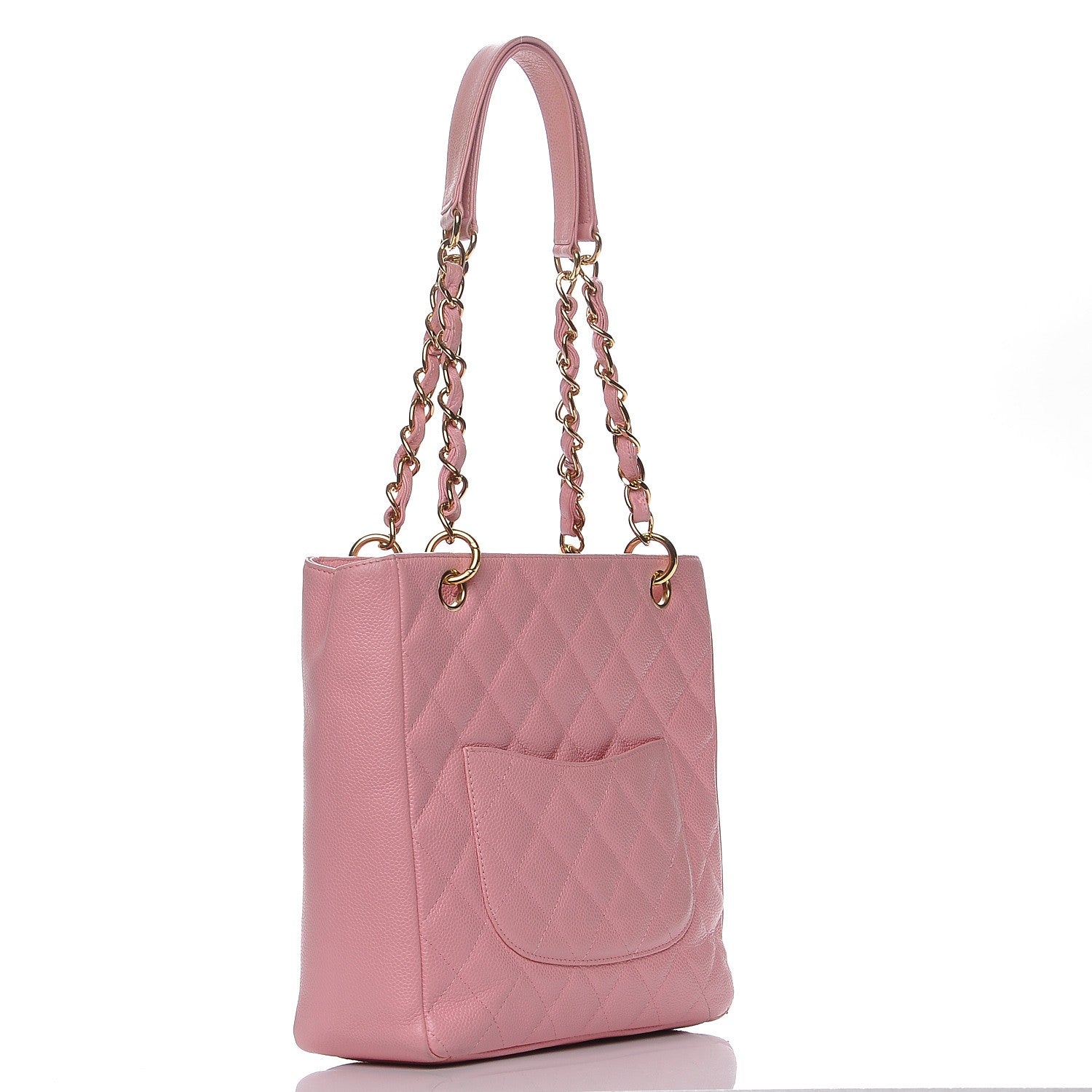Chanel Caviar Quilted Petit Shopping Tote PST Pink 3 of 8