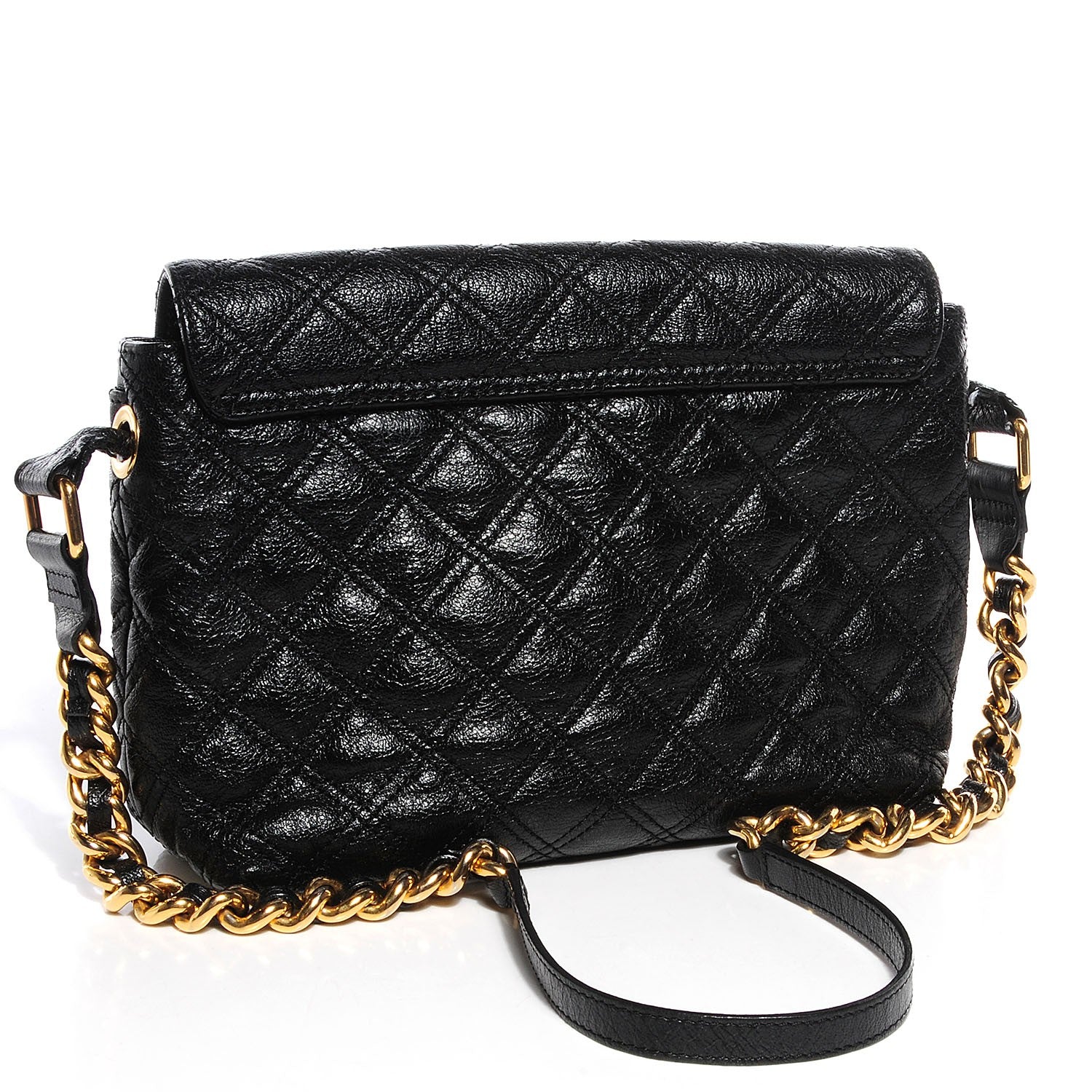 Marc Jacobs Lacquered Leather The Large Single Flap Black 3 of 8