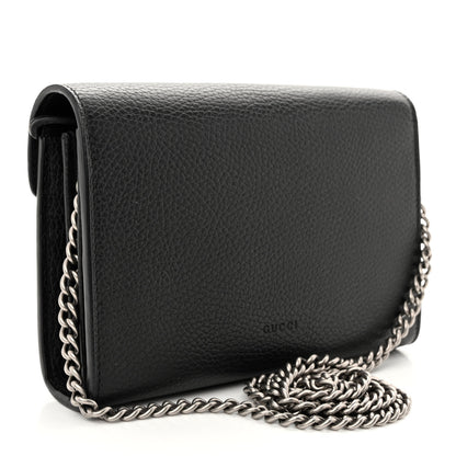 Gucci Calfskin Mini Dionysus Chain Wallet Black 3 of 13