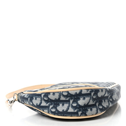 Christian Dior Monogram Mini Saddle Pochette White Blue 3 of 4