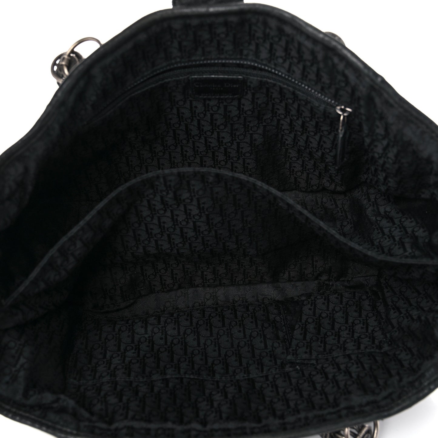 Lambskin Plisse Pleated Basket Tote Bag Black
