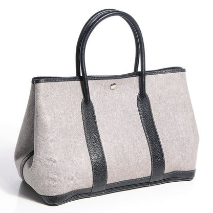Hermes Toile Buffle Skipper Garden Party 36 MM Tote Black 3 of 9