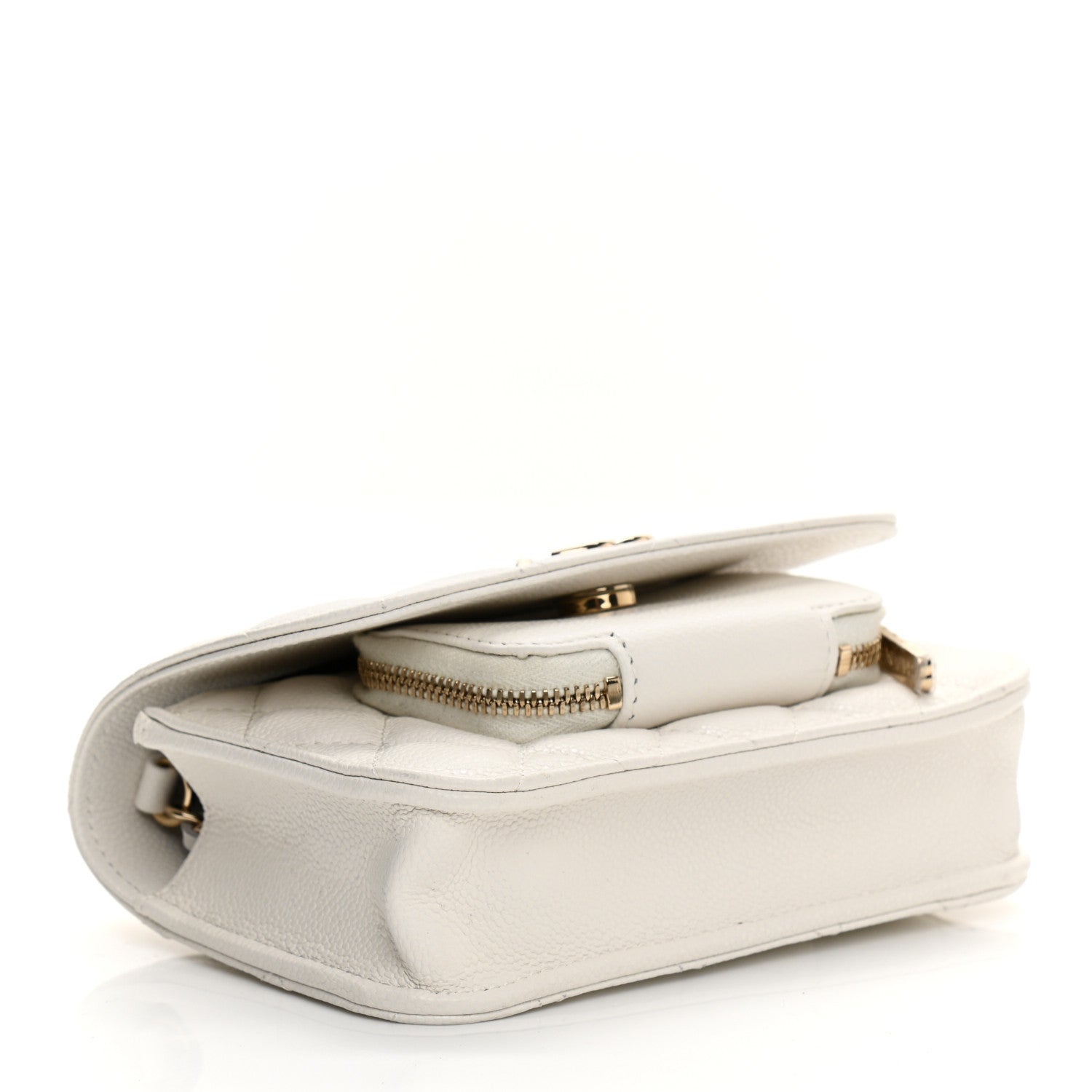 Chanel Caviar Quilted Business Affinity Clutch With Chain Flap White 4 of 9