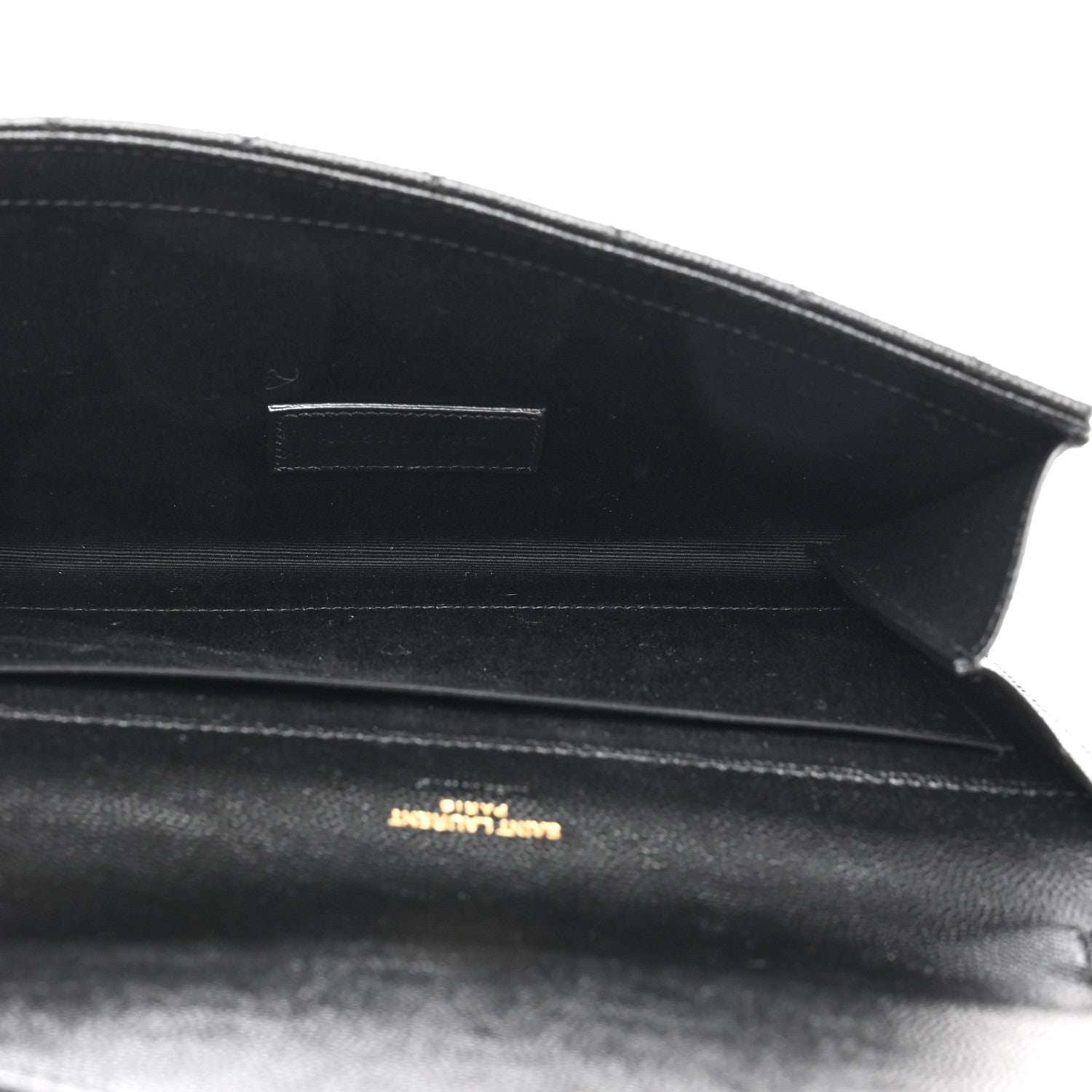Saint Laurent Grain De Poudre Textured Mixed Matelasse Triquilt Monogram Clutch Black 5 of 9