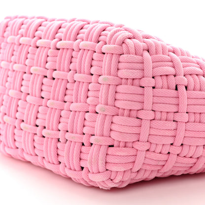 Balenciaga Washed Frayed Denim Braided XS Bistro Basket Pink 10 of 11